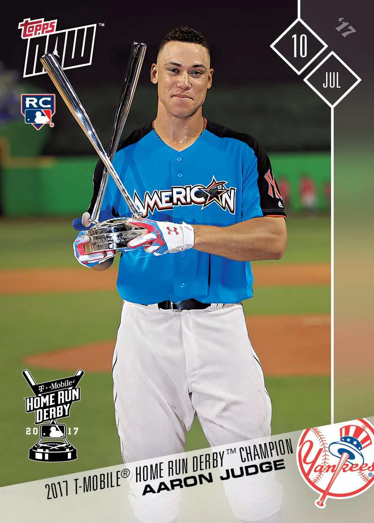 Aaron Judge 2017 MLB Topps NOW card 346 Home Run Derby champion