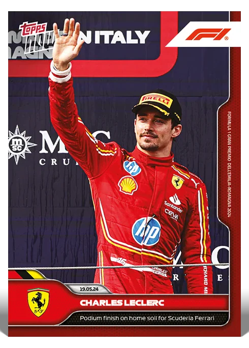 Charles Leclerc 2024 Formula 1 Topps NOW card 15 Imola podium