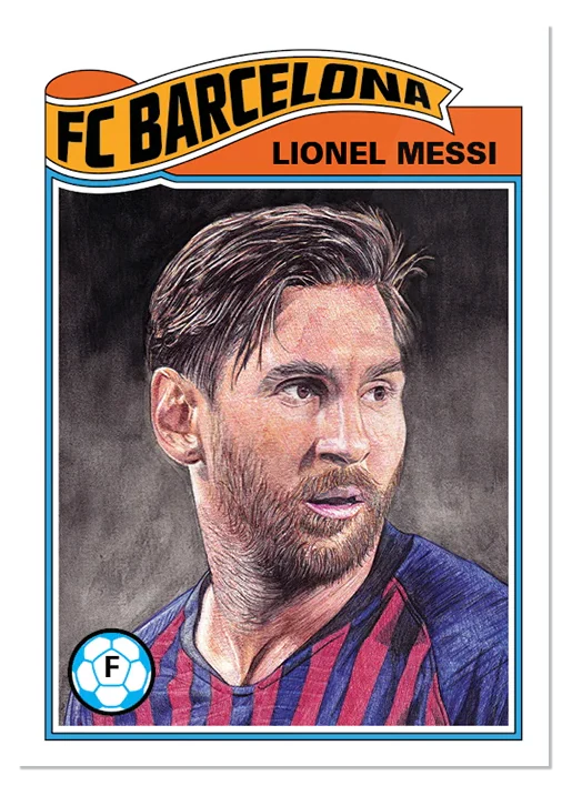 Lionel Messi 2019 UEFA Champions League Topps Living Set card 1