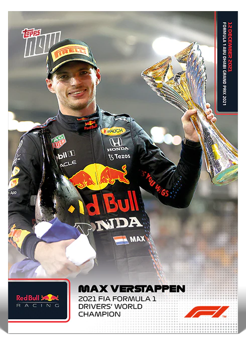 Max Verstappen 2021 Formula 1 Topps NOW card 80 first world championship