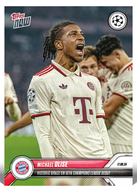 Michael Olise 2024 UEFA Club Competitions Topps NOW card 8