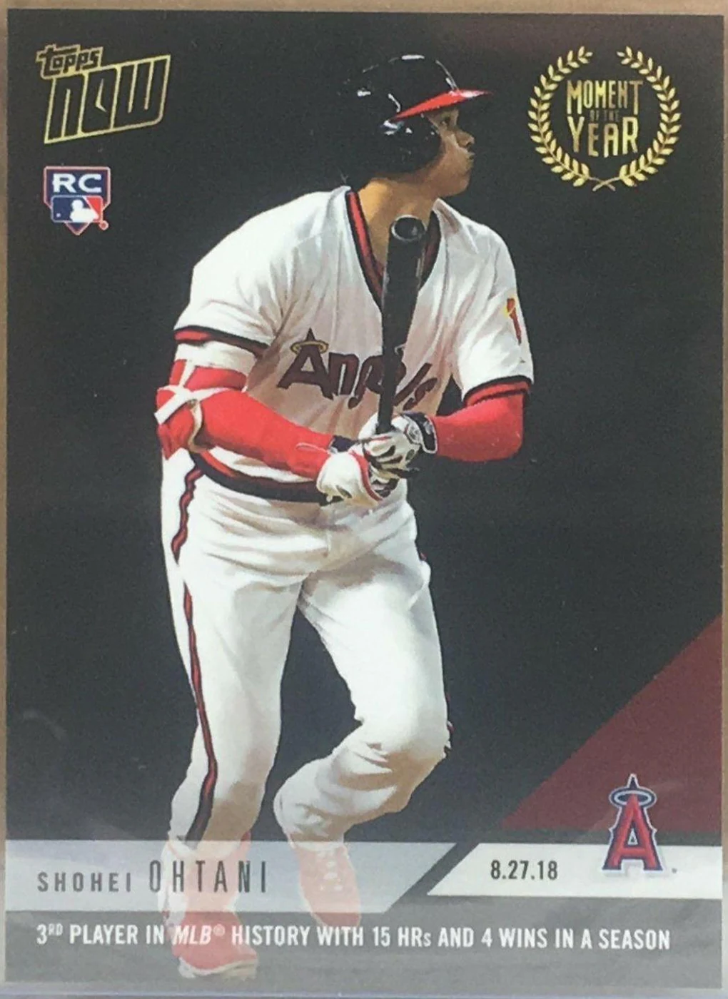 Shohei Ohtani 2018 Topps NOW Moment of the Year rookie base card MOY-4