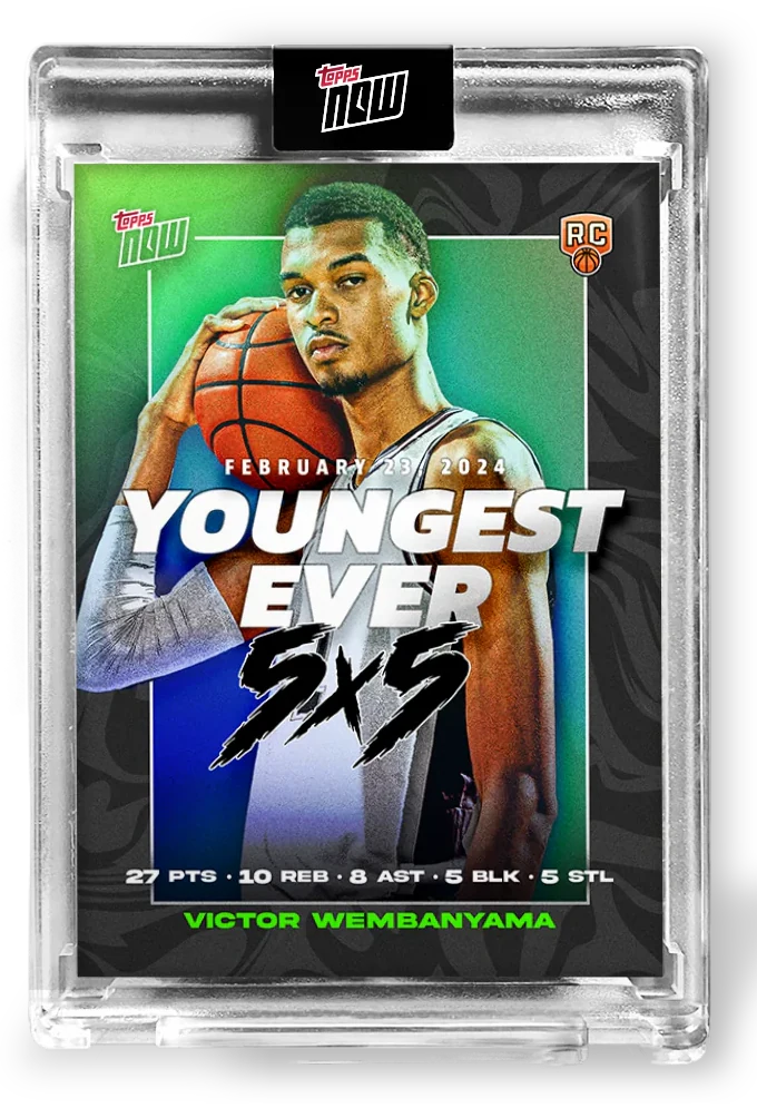 Victor Wembanyama 2023-24 Topps NOW Basketball VW-2 5x5 rookie card