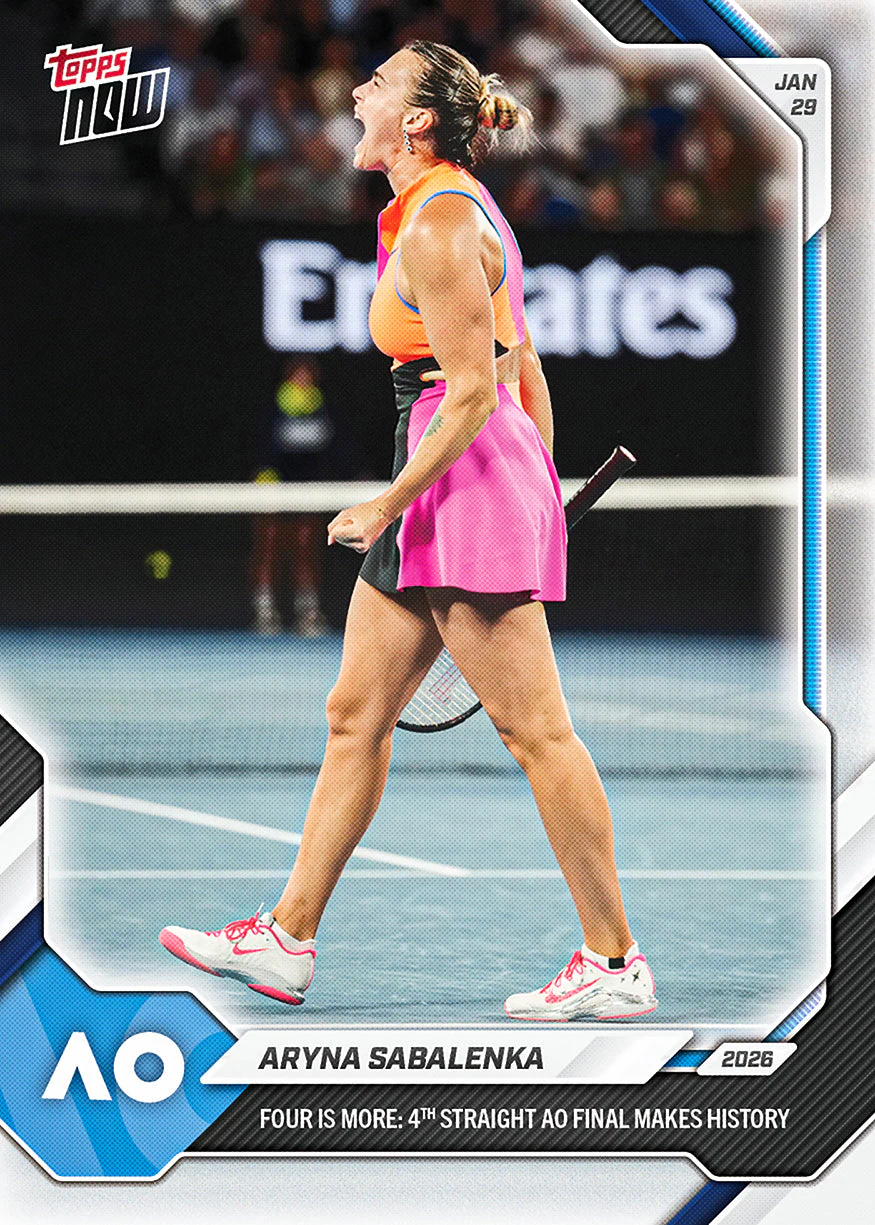 Aryna Sabalenka 2026 Tennis Topps NOW card 6