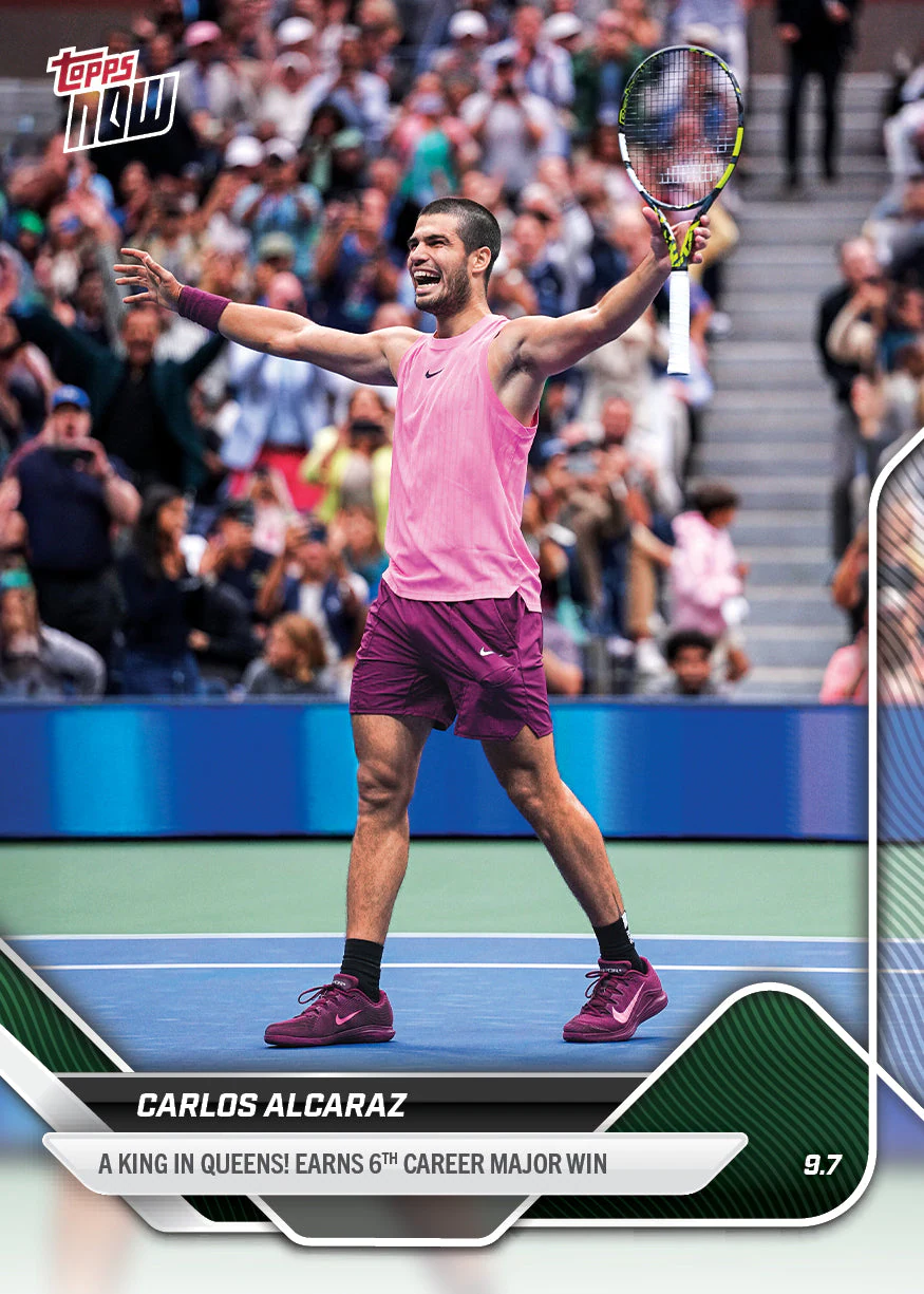 Carlos Alcaraz 2025 Tennis Topps NOW US Open card TN-CA