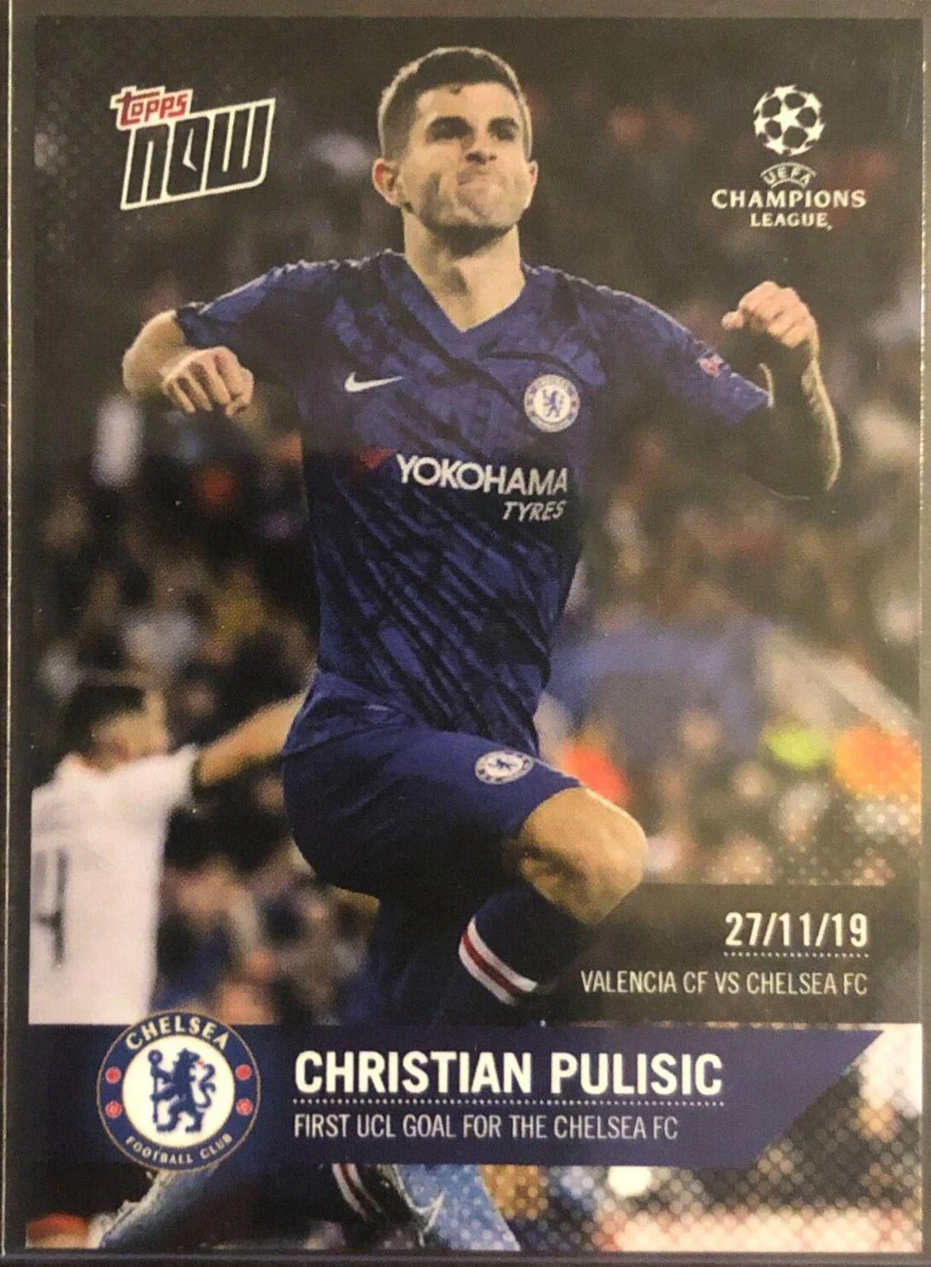 Christian Pulisic 2019 UEFA Champions League Topps NOW raw base card 28