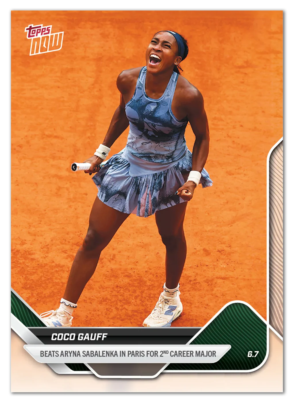 Coco Gauff 2025 Tennis Topps NOW TCG1 Paris championship card