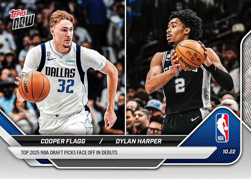 Cooper Flagg / Dylan Harper 2025–26 NBA Topps NOW card 8 raw base rookie card
