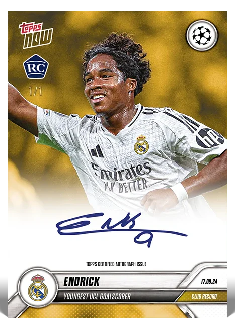 Endrick 2024 UEFA Club Competitions Topps NOW card 6