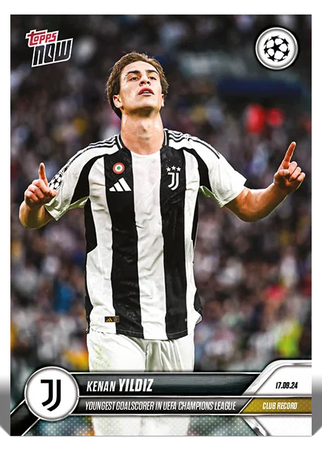 Kenan Yıldız 2024 UEFA Club Competitions Topps NOW card 10
