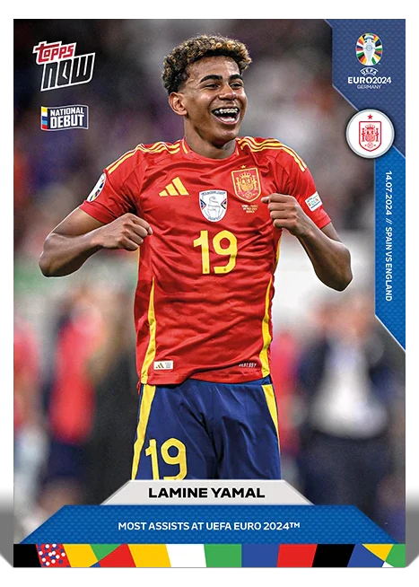 Lamine Yamal UEFA EURO 2024 Topps NOW card 67