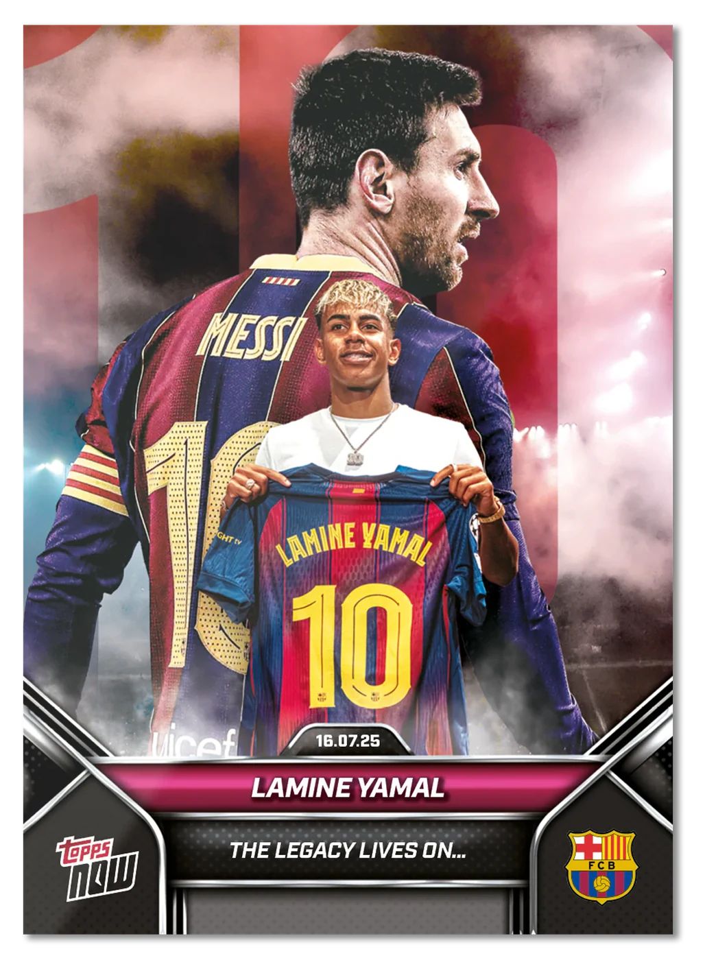 Lamine Yamal 2025 FC Barcelona Topps NOW card 2 The Legacy Lives On