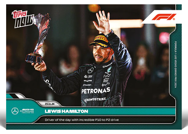 Lewis Hamilton 2024 Formula 1 Topps NOW card 75