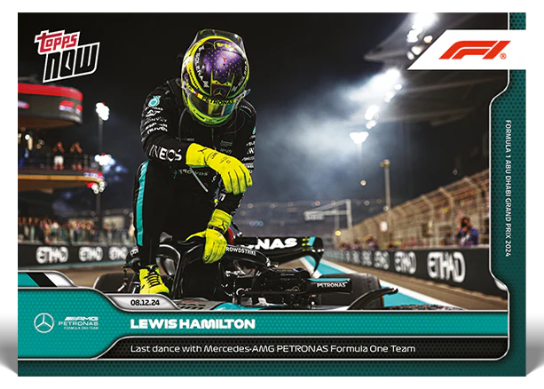 Lewis Hamilton 2024 Formula 1 Topps NOW card 80 last dance with Mercedes
