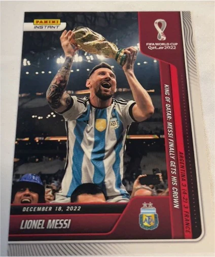 Raw Lionel Messi 2022 Panini Instant FIFA World Cup card 118