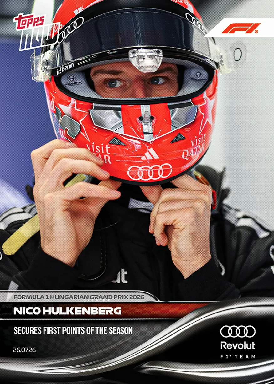 Nico Hülkenberg 2026 Formula 1 Topps NOW card 52 for his first points of the season with Audi