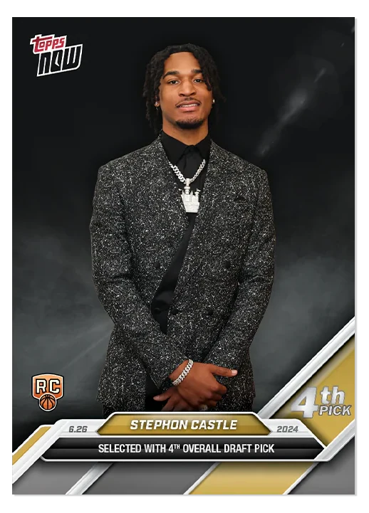 Stephon Castle 2024 Topps NOW Basketball D-3 fourth overall draft pick rookie card
