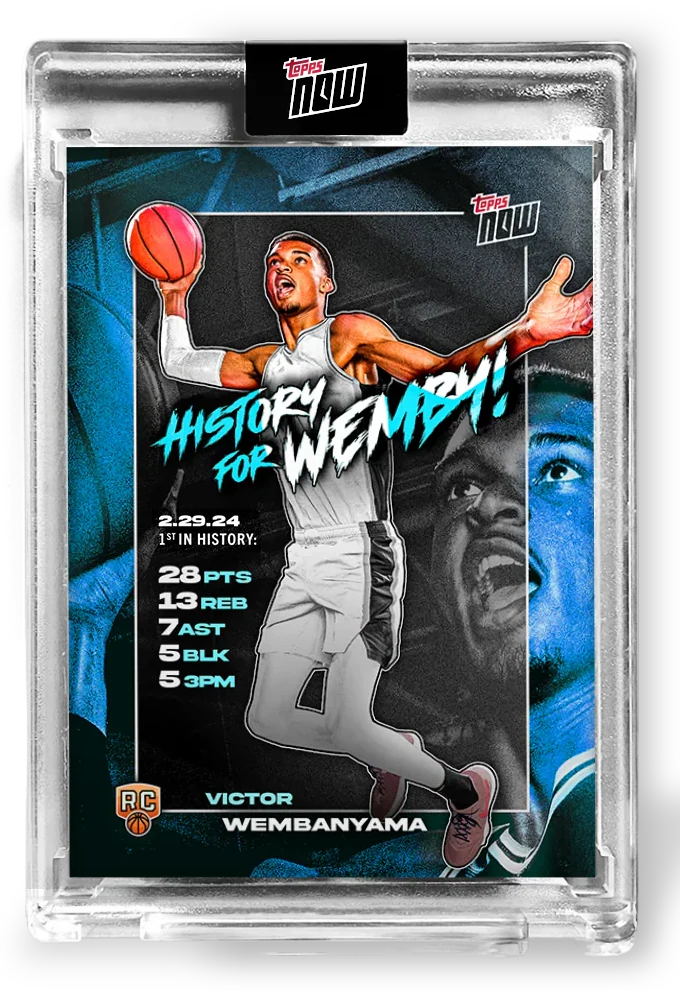 Victor Wembanyama 2023-24 Topps NOW Basketball VW-3 rookie card