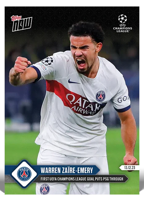 Warren Zaïre-Emery 2023 UEFA Champions League Topps NOW card 85