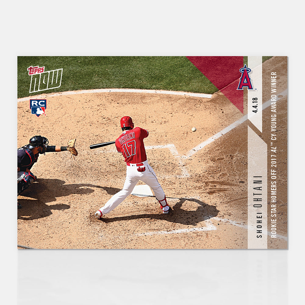 Shohei Ohtani 2018 MLB Topps NOW rookie card 36 home run off Corey Kluber