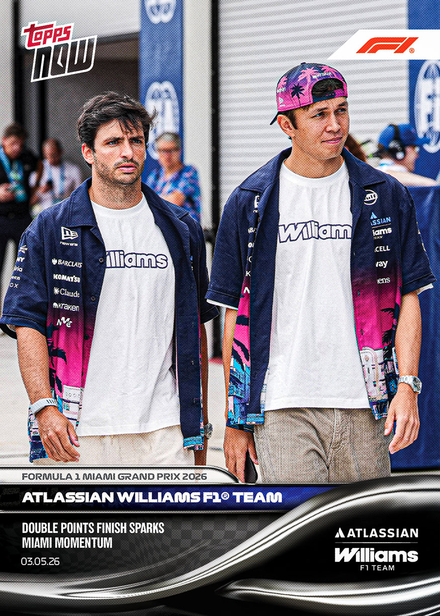 Atlassian Williams Formula 1 Team 2026 Formula 1 Topps NOW card 28