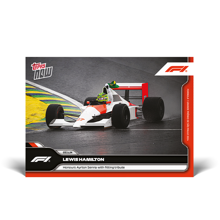 Lewis Hamilton 2024 Formula 1 Topps NOW card 68 honouring Ayrton Senna