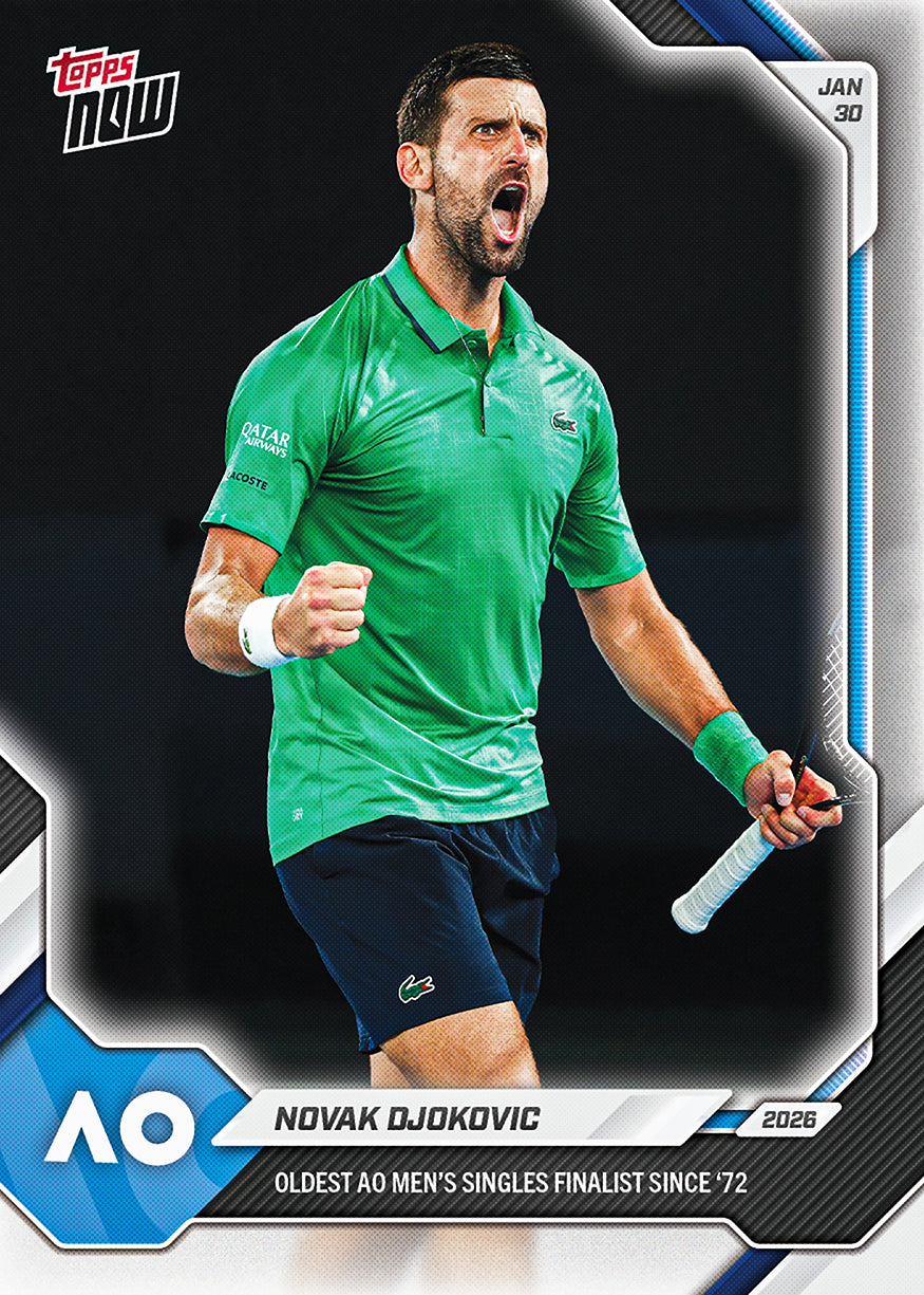 Novak Djokovic 2026 Topps NOW Tennis card 9