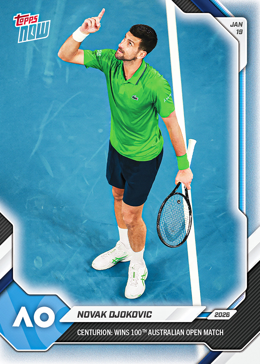 Novak Djokovic 2026 Tennis Topps NOW card 1