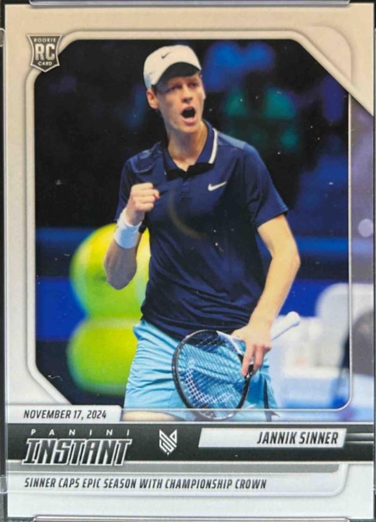 Raw Jannik Sinner 2024 Panini Instant Tennis rookie card JS-4