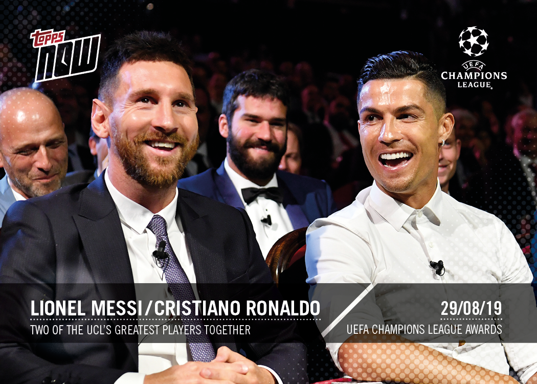 Lionel Messi and Cristiano Ronaldo 2019 UEFA Champions League Topps NOW card 7