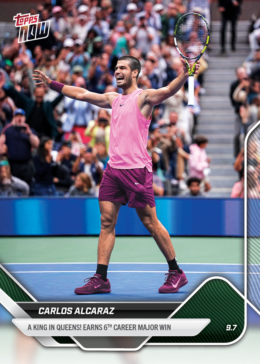 Carlos Alcaraz 2025 Tennis Topps NOW US Open card TN-CA