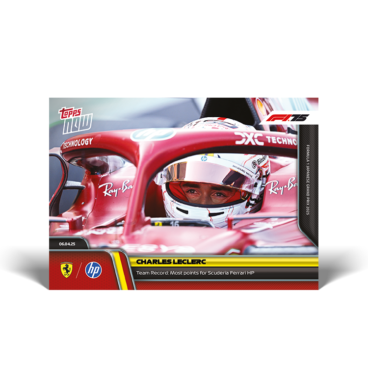 Charles Leclerc 2025 Formula 1 Topps NOW Ferrari points record card 27