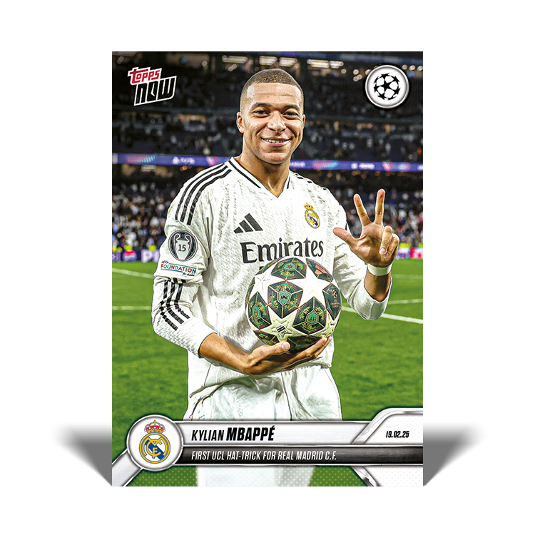 Kylian Mbappe UEFA Champions League Topps NOW card 108