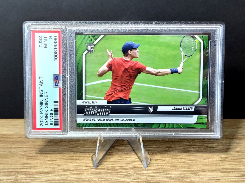 Jannik Sinner 2024 Panini Instant Tennis rookie card JS-2 graded PSA 9