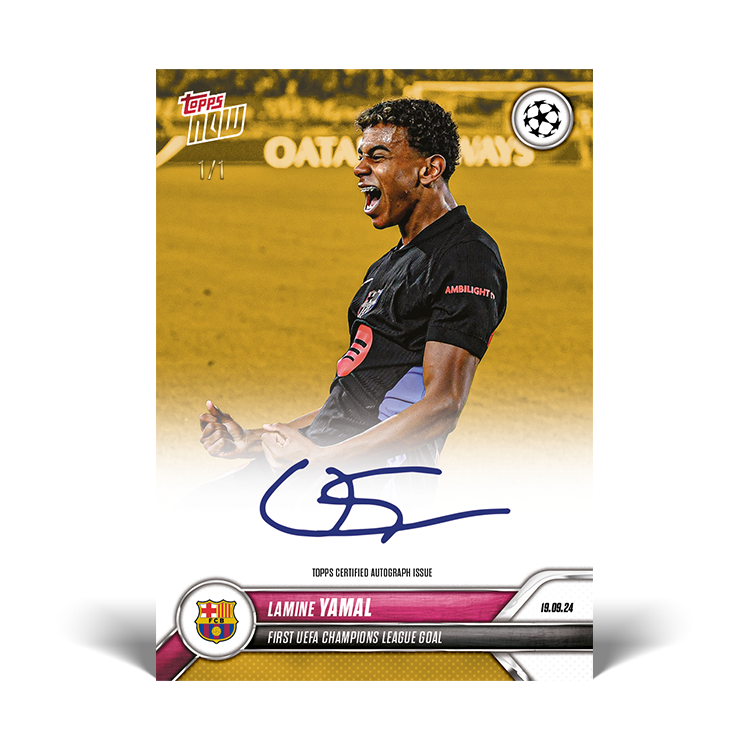 Lamine Yamal 2024-25 UEFA Champions League Topps NOW rookie card 17