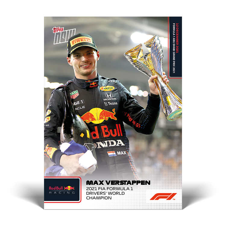 Max Verstappen 2021 Formula 1 Topps NOW card 80 first world championship
